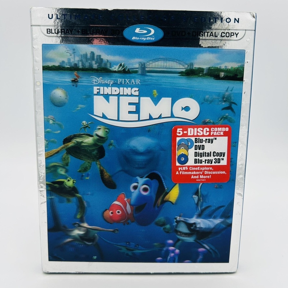 Finding Nemo (Blu-ray 3D, 2003) Collector's Edition 5-Disc Combo Disney